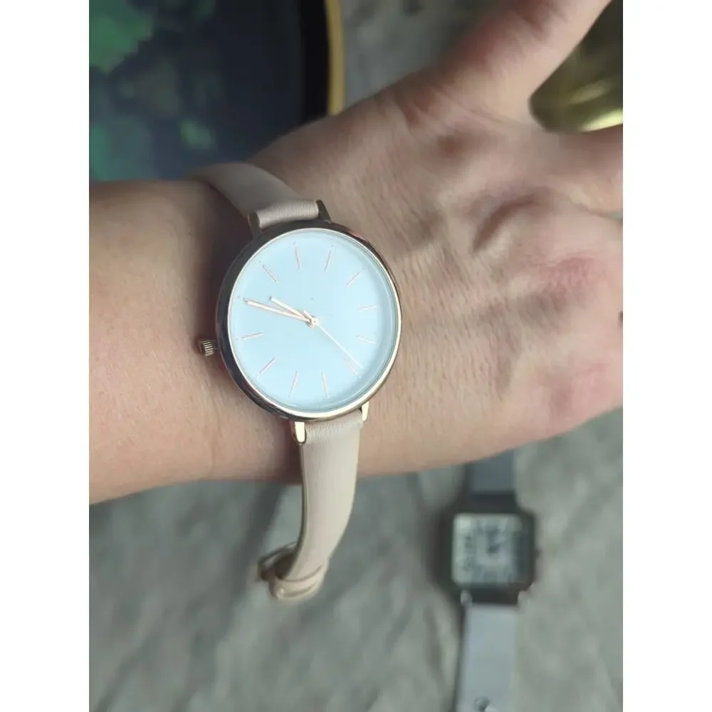 Curated Watch Stack Set Y2K Statement Minimalist Blush Watch | Layered Bracelets